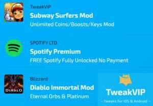 TweakVIP offers a variety of apps and mods